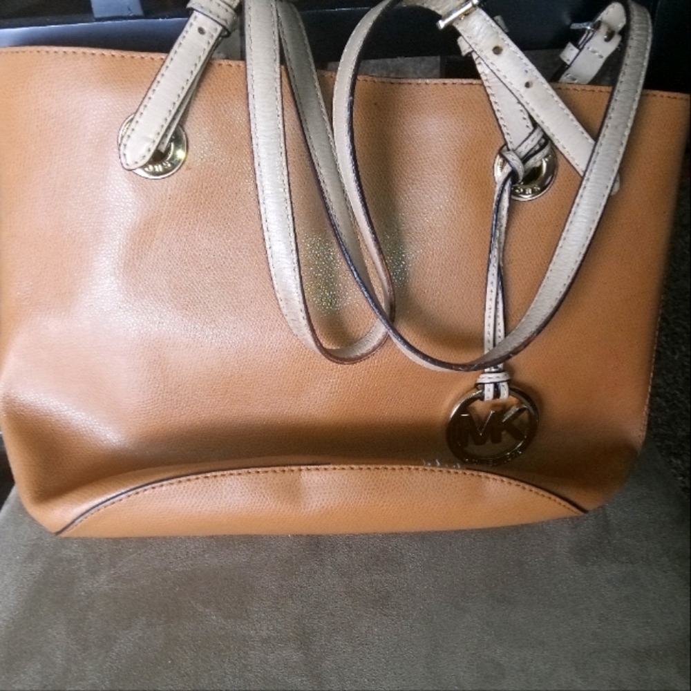 MICHAEL KORS JET SET KHAKI TOTE SATCHEL BAG
